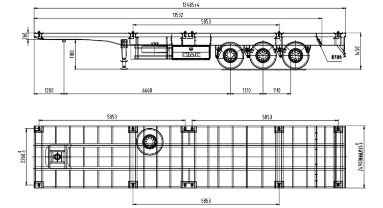 CIMC Tri Axle Flatbed Trailer for Sale Manufacturers
