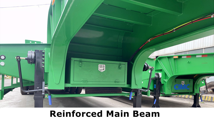 CIMC Low Bed Trailer Truck with Folding Ramp