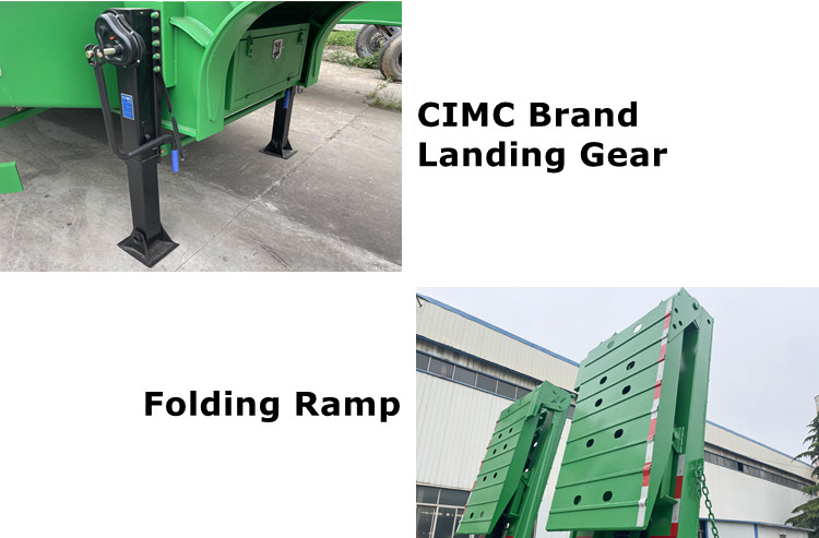CIMC Low Bed Trailer Truck with Folding Ramp