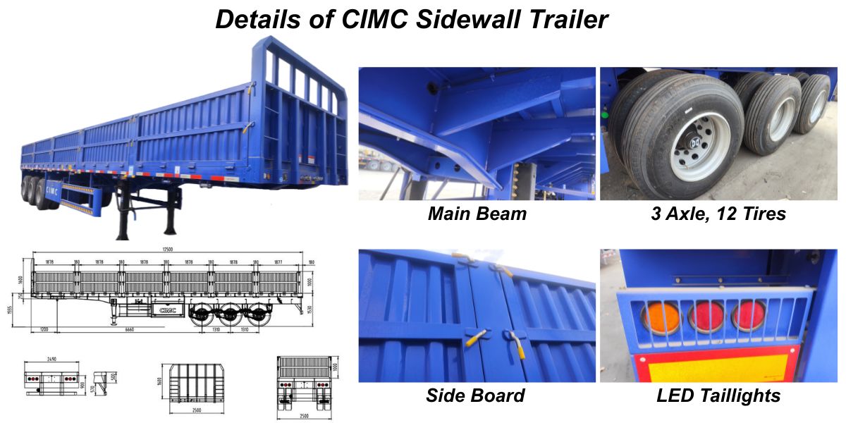 CIMC Fence/Sidewall Cargo Semi Trailer for Sale
