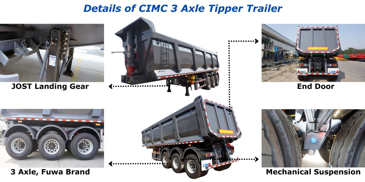 CIMC Heavy Duty Semi Tipper Trailer Price List